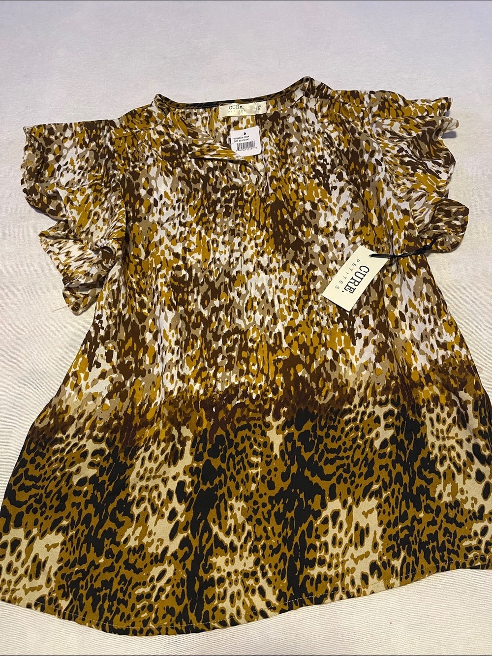 Cure Brown and Yellow Leopard Print Women's Top NWT